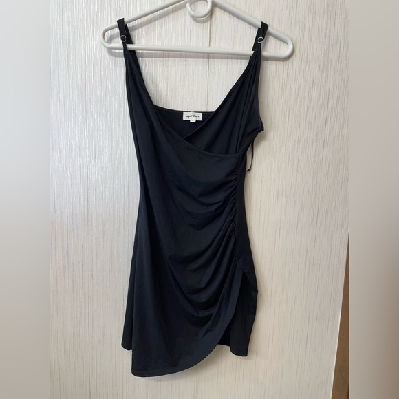 Revolve Superdown Black Draped Mini Dress | Size M | Adjustable Straps - Picture 1 of 6